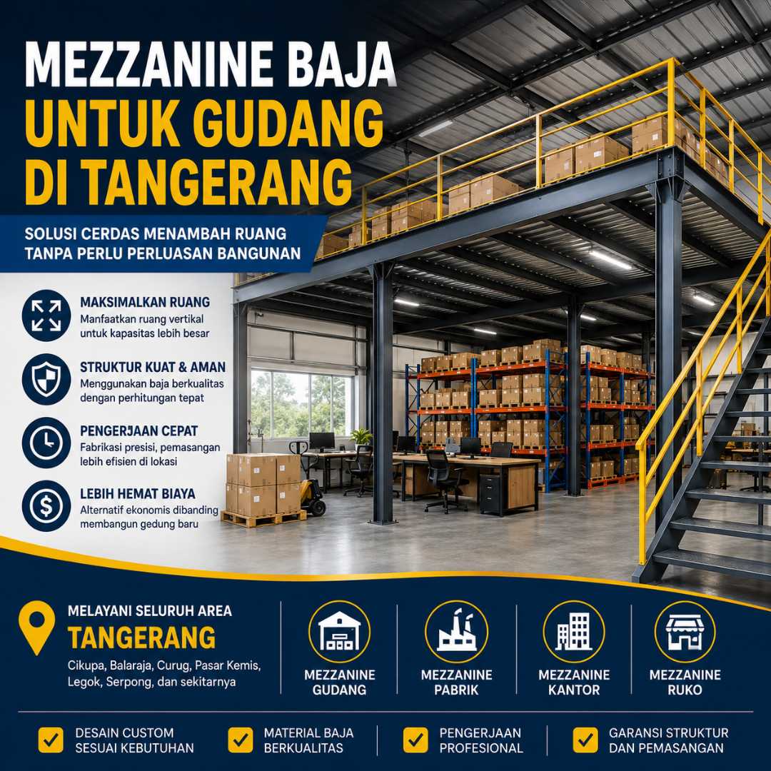mezzanine baja untuk gudang di Tangerang
